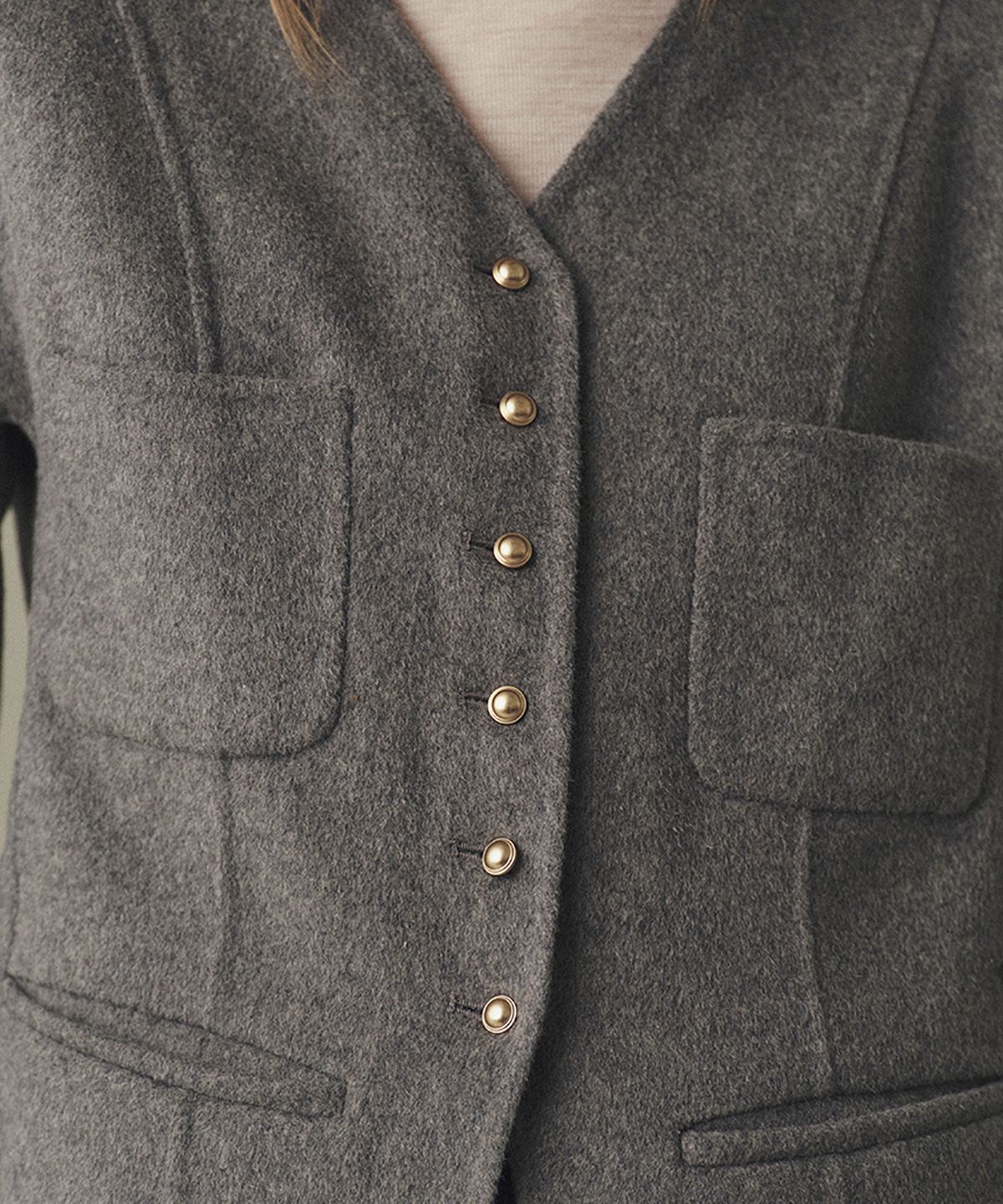 아위(AHWE) WOOL BLEND HANDMADE JACKET_MISTY GREY