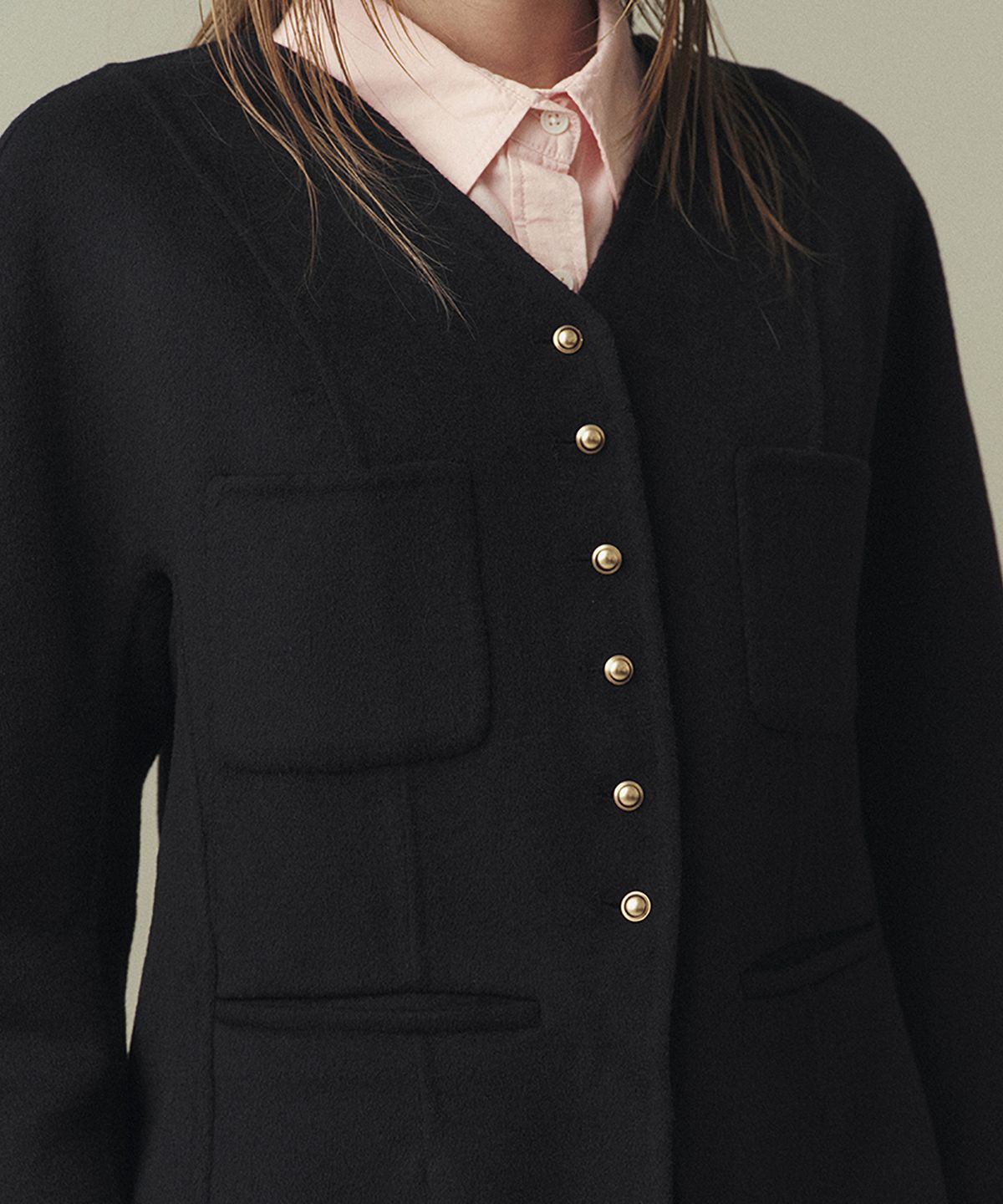 아위(AHWE) WOOL BLEND HANDMADE JACKET_BLACK