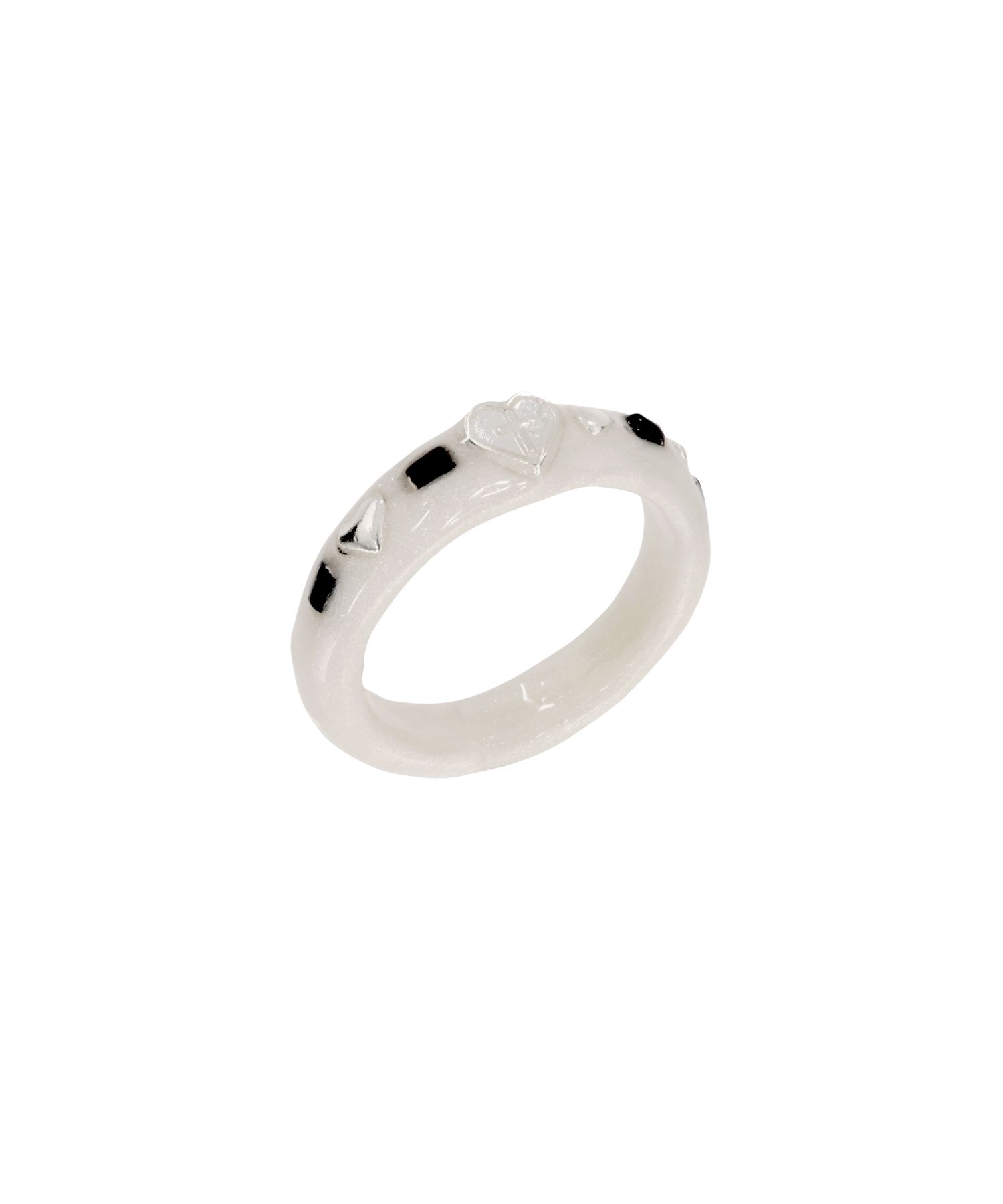 [韓国人気ジュエリー] nff Heart Motif White nff】white heart motif 指輪 リング/送料関税込/韓国発 (nff