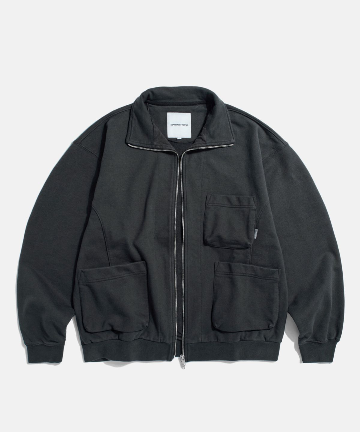 에스피오나지(ESPIONAGE) Full Zip Sweat Work Jacket Vintage Black