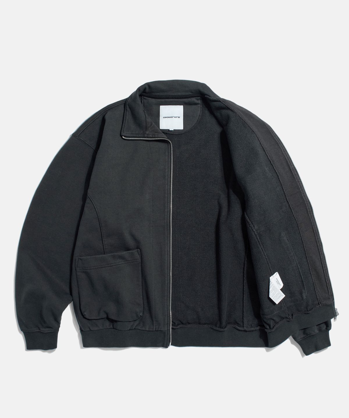 에스피오나지(ESPIONAGE) Full Zip Sweat Work Jacket Vintage Black