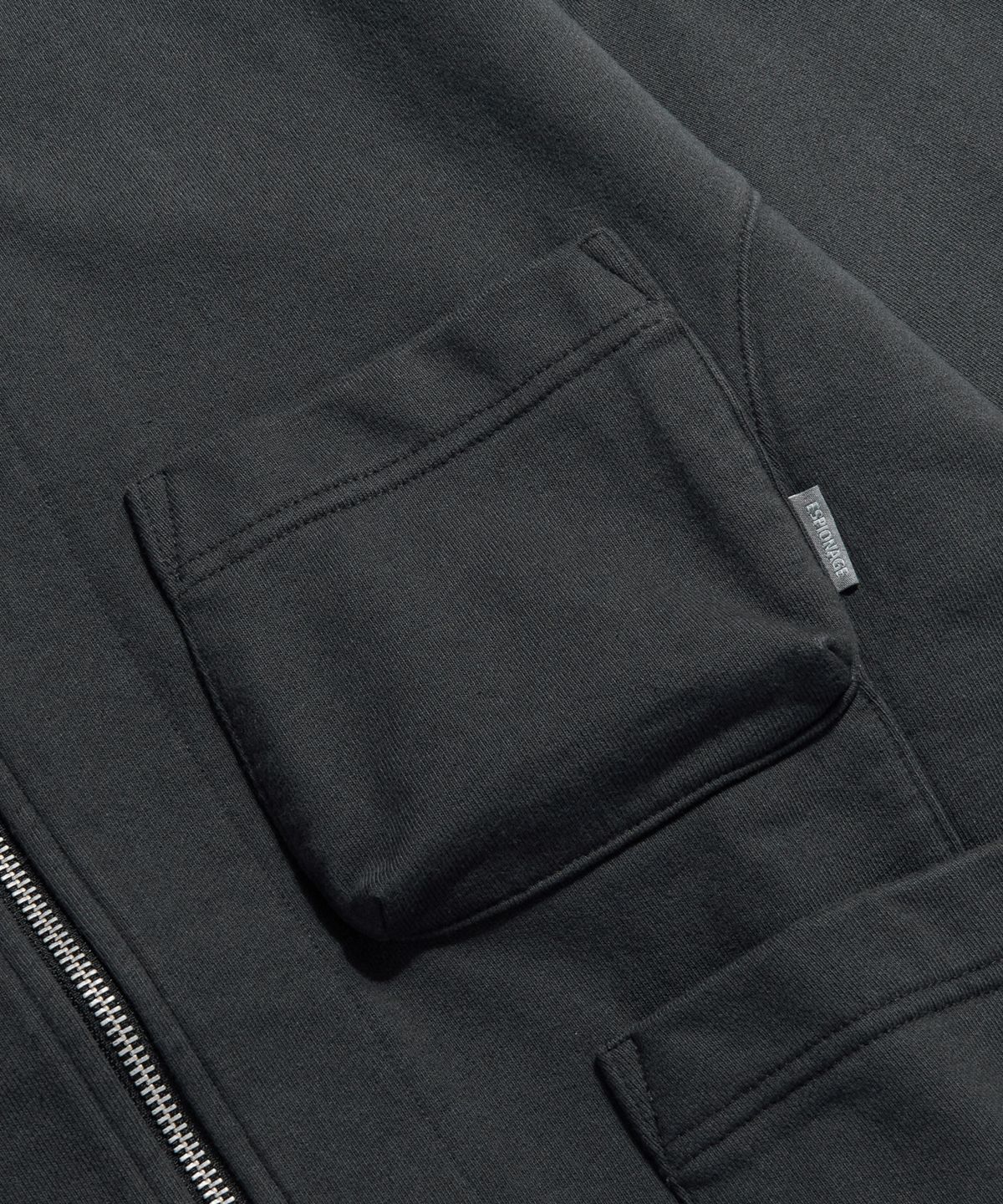 에스피오나지(ESPIONAGE) Full Zip Sweat Work Jacket Vintage Black