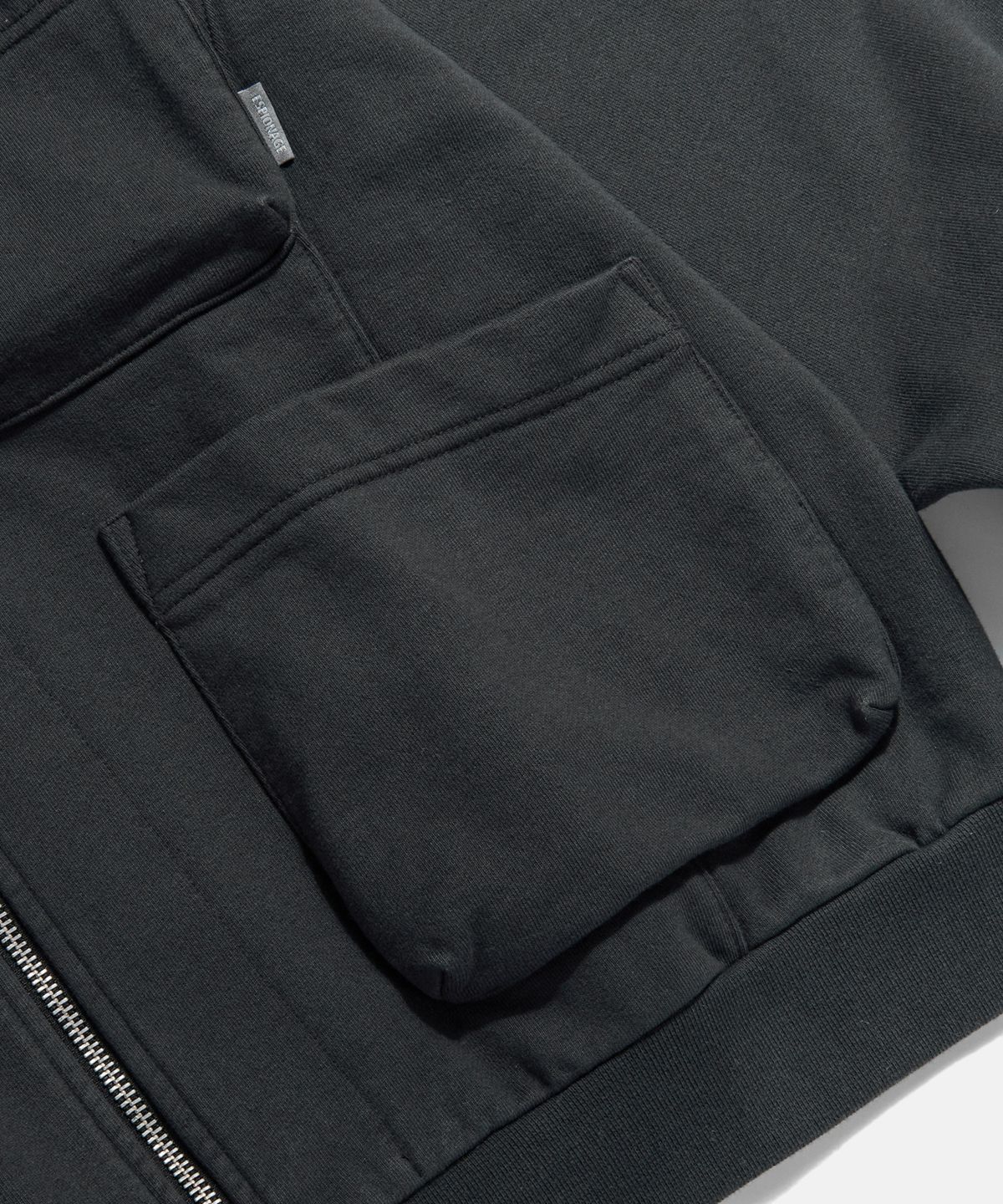에스피오나지(ESPIONAGE) Full Zip Sweat Work Jacket Vintage Black