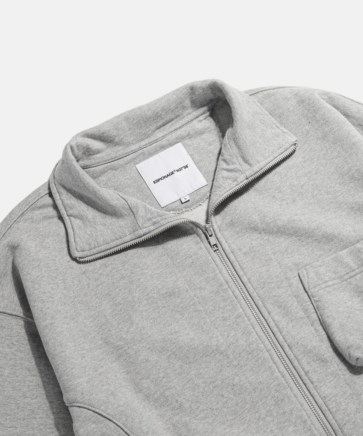 에스피오나지(ESPIONAGE) Full Zip Sweat Work Jacket Grey