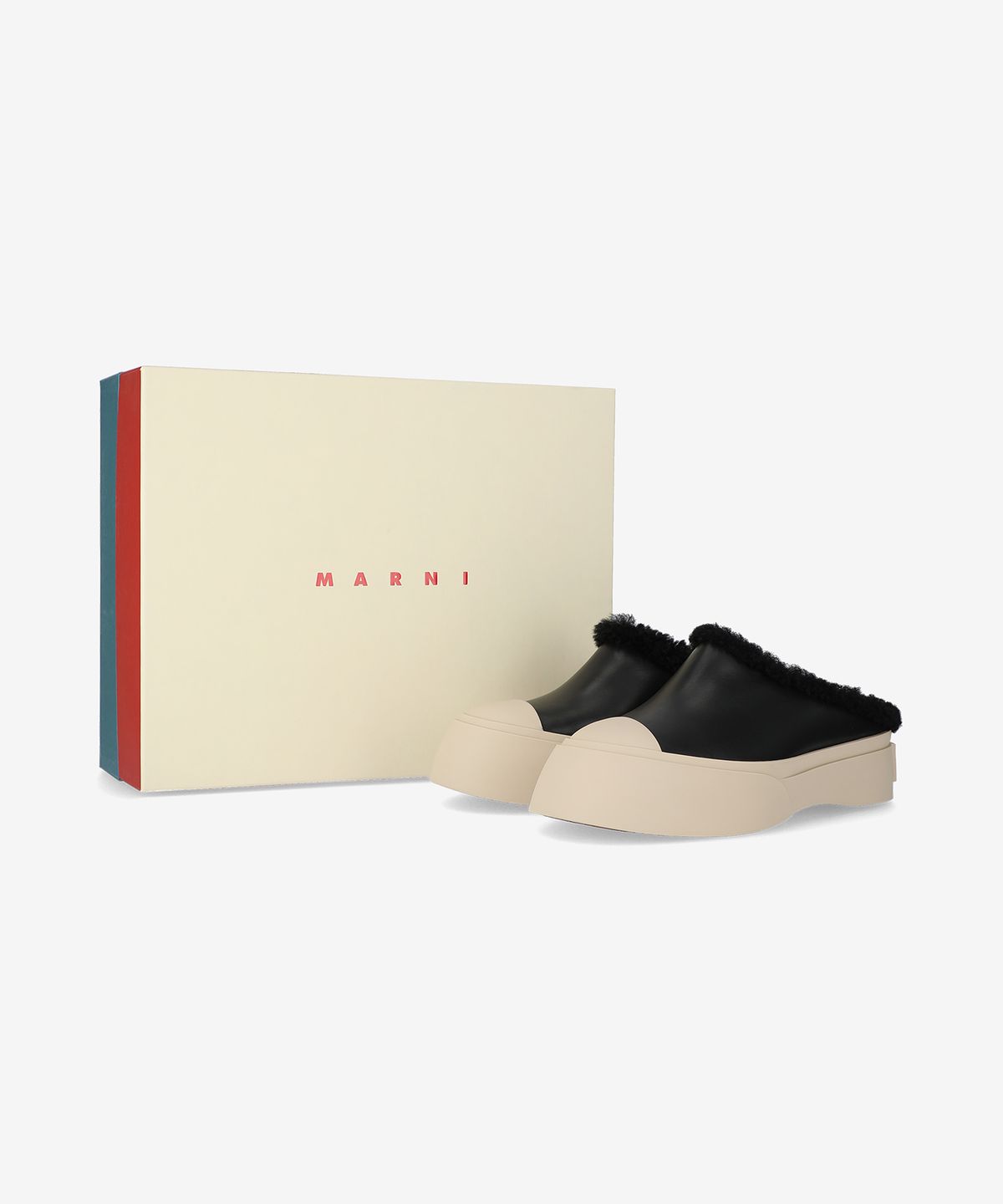 마르니(MARNI) 퍼 라이닝 뮬 스니커즈 - 블랙 / SNZW019202P504500N99