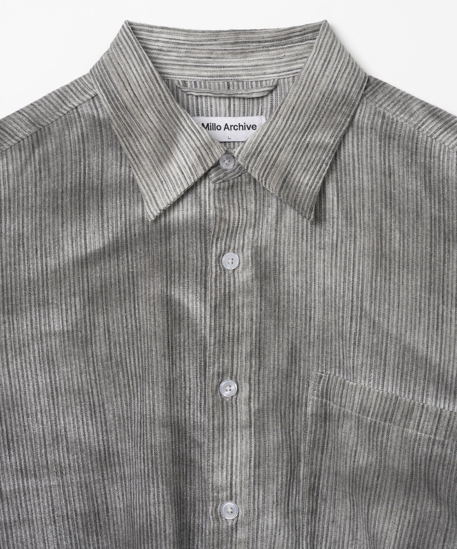 MILLO ARCHIVE☆WayVテン着用Overdying Stripe Shirts(2color) MUSINSA | MILLO ARCHIVE Overdying Stripe Shirts [Grunge Black]