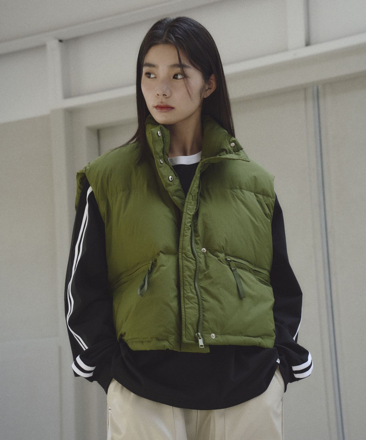 더그린랩(THE GREEN LAB) 사커 풋볼 배색 긴팔티 [블랙]