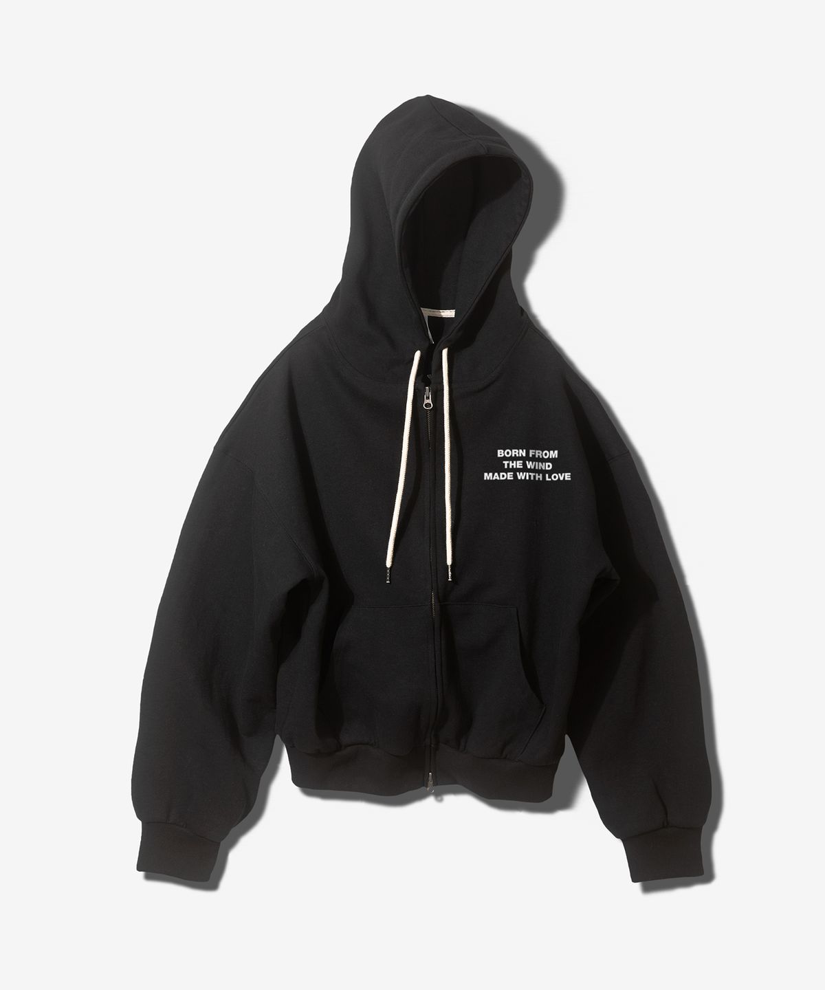 팬쇼(FANSHOW) MWL OVER FIT FLEECE-LINED HOODED ZIPUP - BLACK