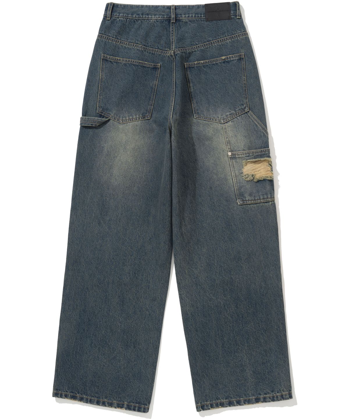 낫포너드(NOT4NERD) Destroyed Double Knee Carpenter Pants - Deep Blue