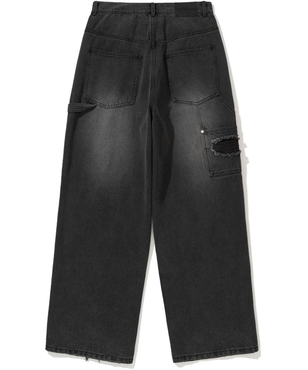 낫포너드(NOT4NERD) Destroyed Double Knee Carpenter Pants - Black