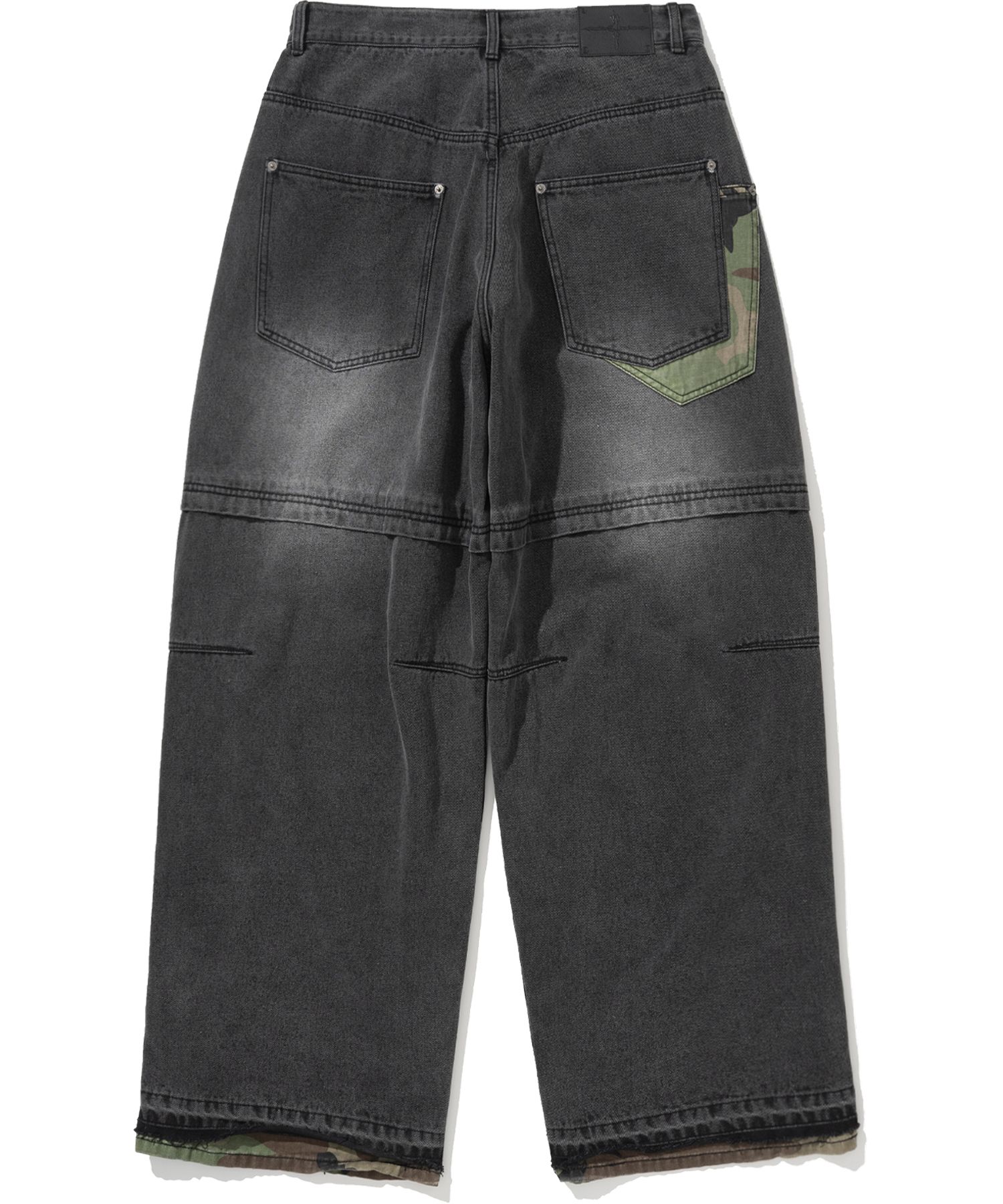 デニム・ジーパン NOT4NERD Camo Patch Work Layered Denim Pants Black PTIL123B MUSINSA | NOT4NERD Camo Patch Work Layered Denim Pants - Black