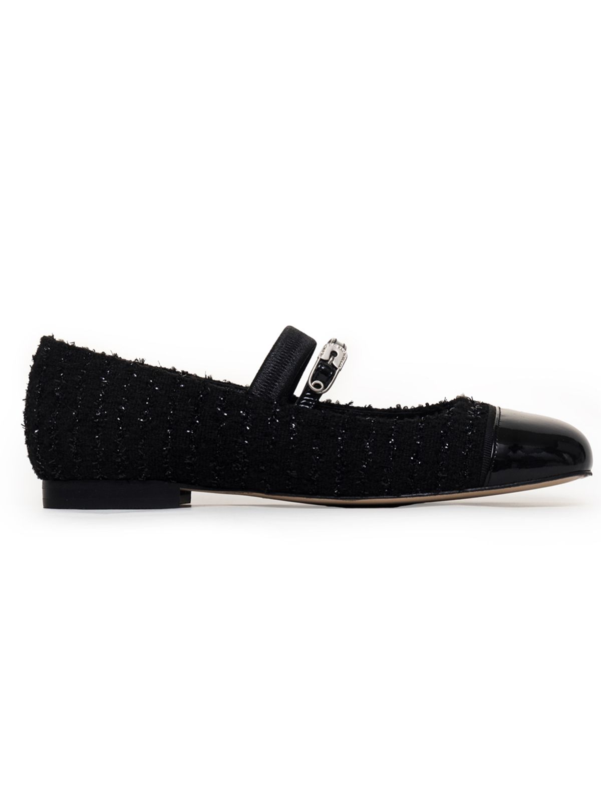 블랑토(BLANC TOE) 트위드플랫 BALLERINA FLATS 10[F61-BLACKTWEED]