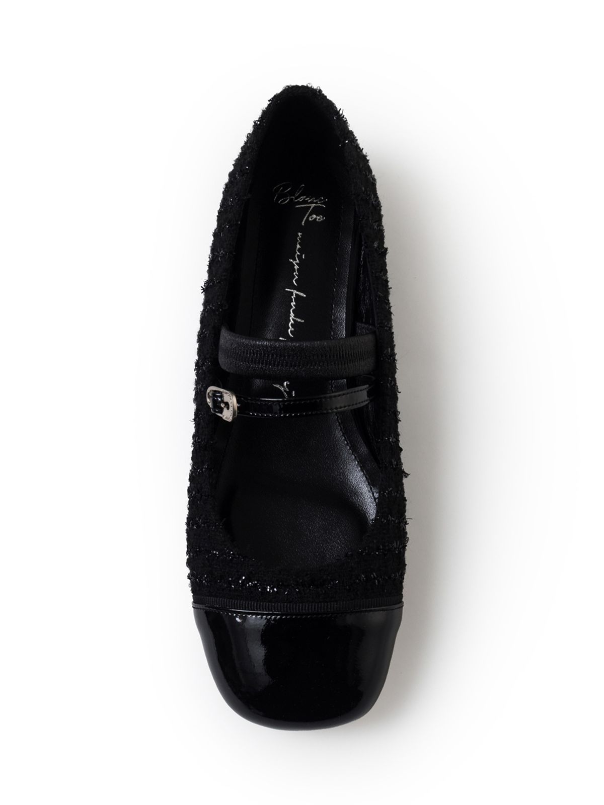 블랑토(BLANC TOE) 트위드플랫 BALLERINA FLATS 10[F61-BLACKTWEED]