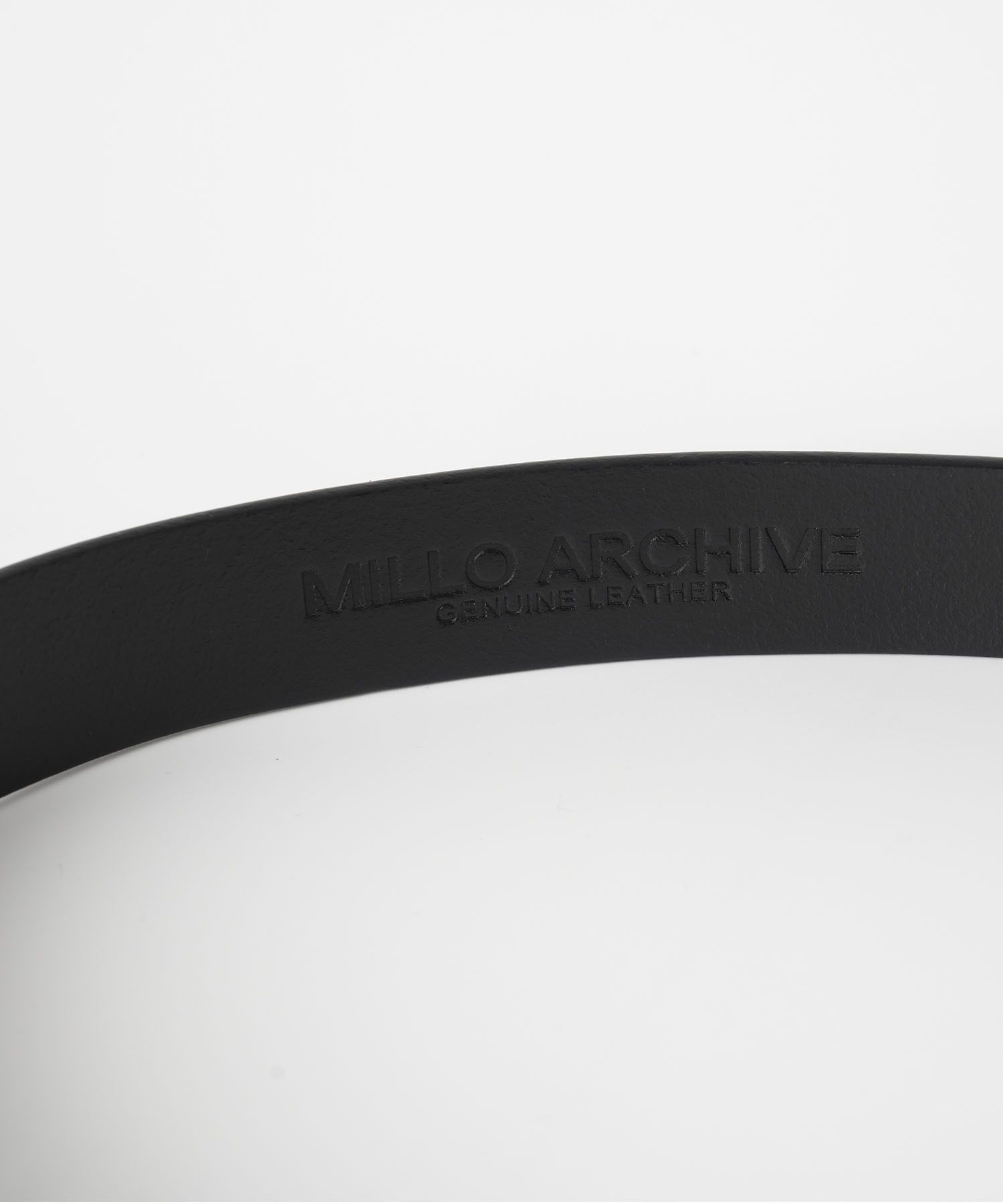 MUSINSA公式 | MILLO ARCHIVE Standard Stud Leather Belt [Black]