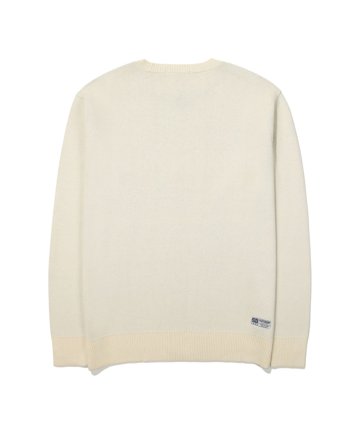 슈퍼드라이(SUPERDRY) 코어 로고 라운드 니트 아이보리