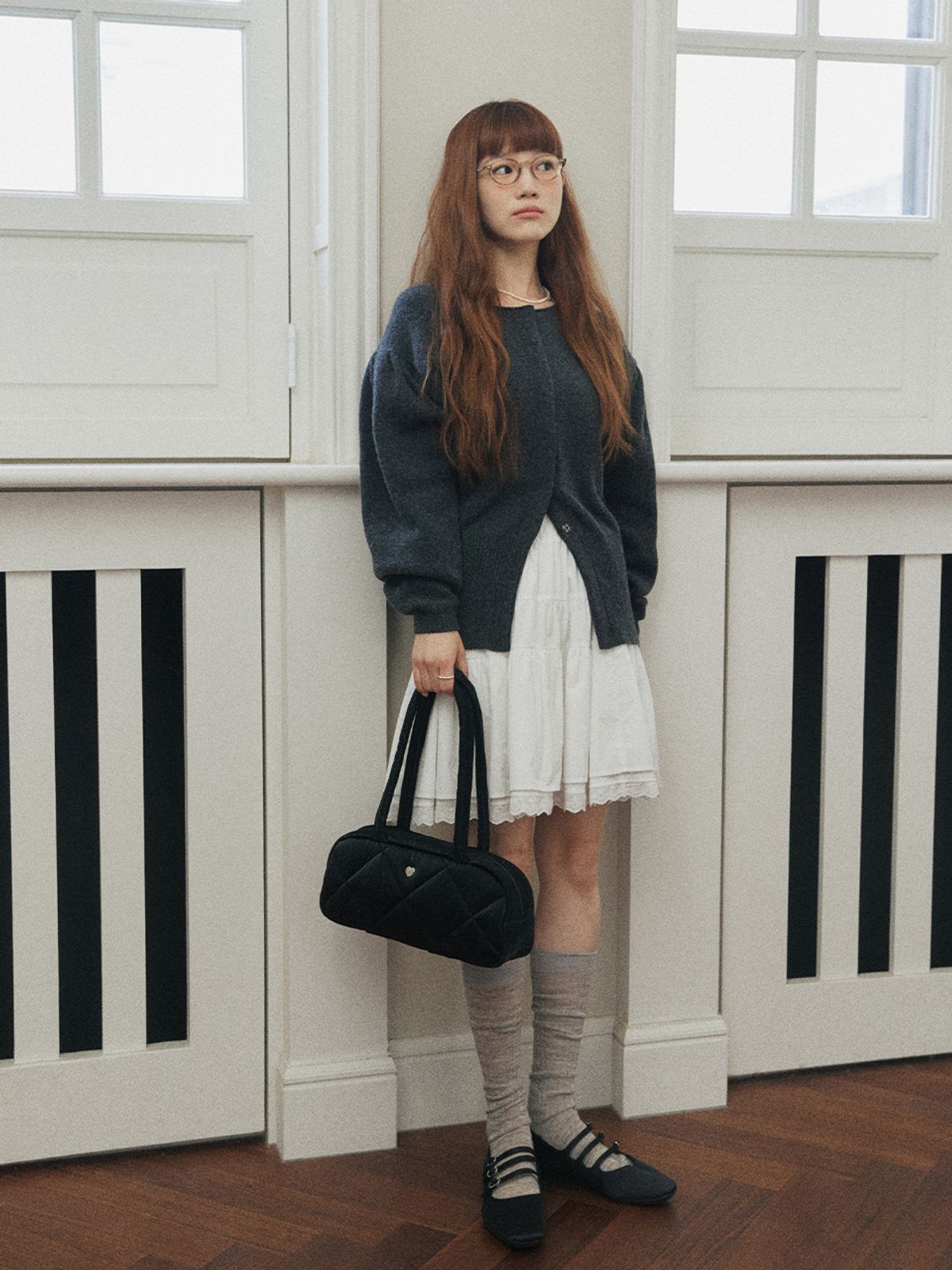 하이칙스(HIGH CHEEKS) Smooth Baguette Bag (Black)_HC2479BG002M