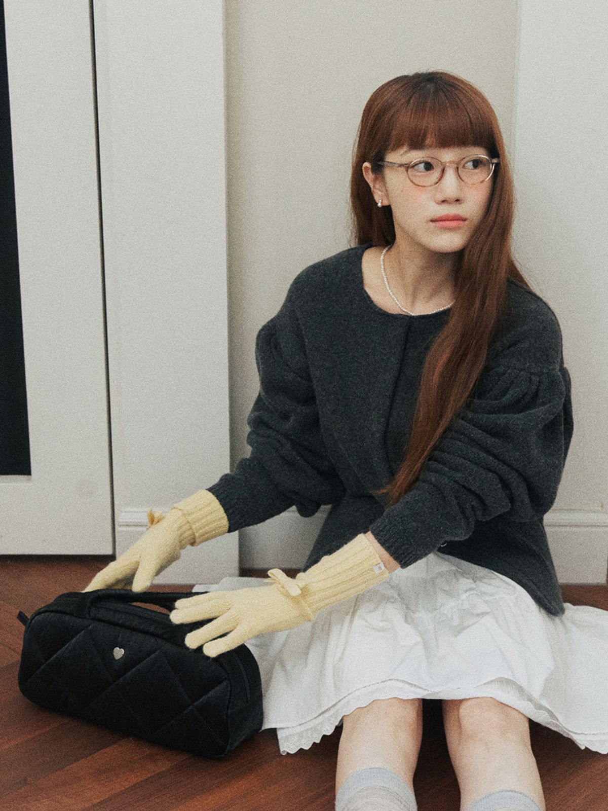 하이칙스(HIGH CHEEKS) Smooth Baguette Bag (Black)_HC2479BG002M