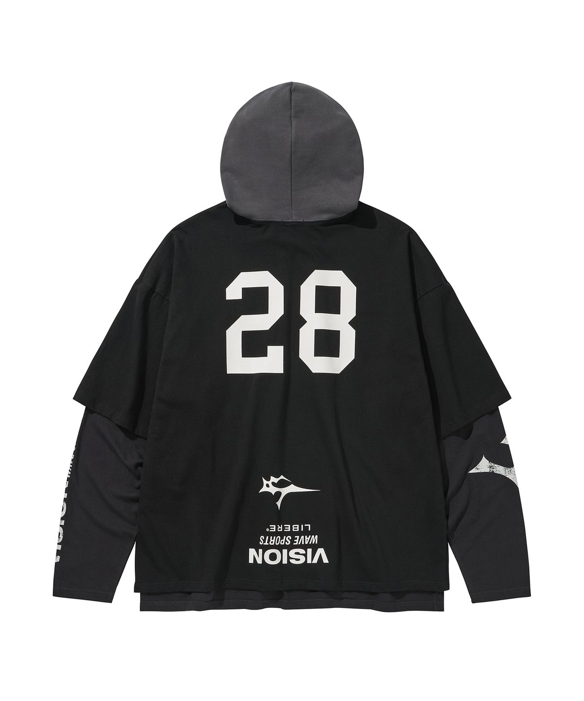 리베레(LIBERE) 3 LAYERED HOODIE / BLACK