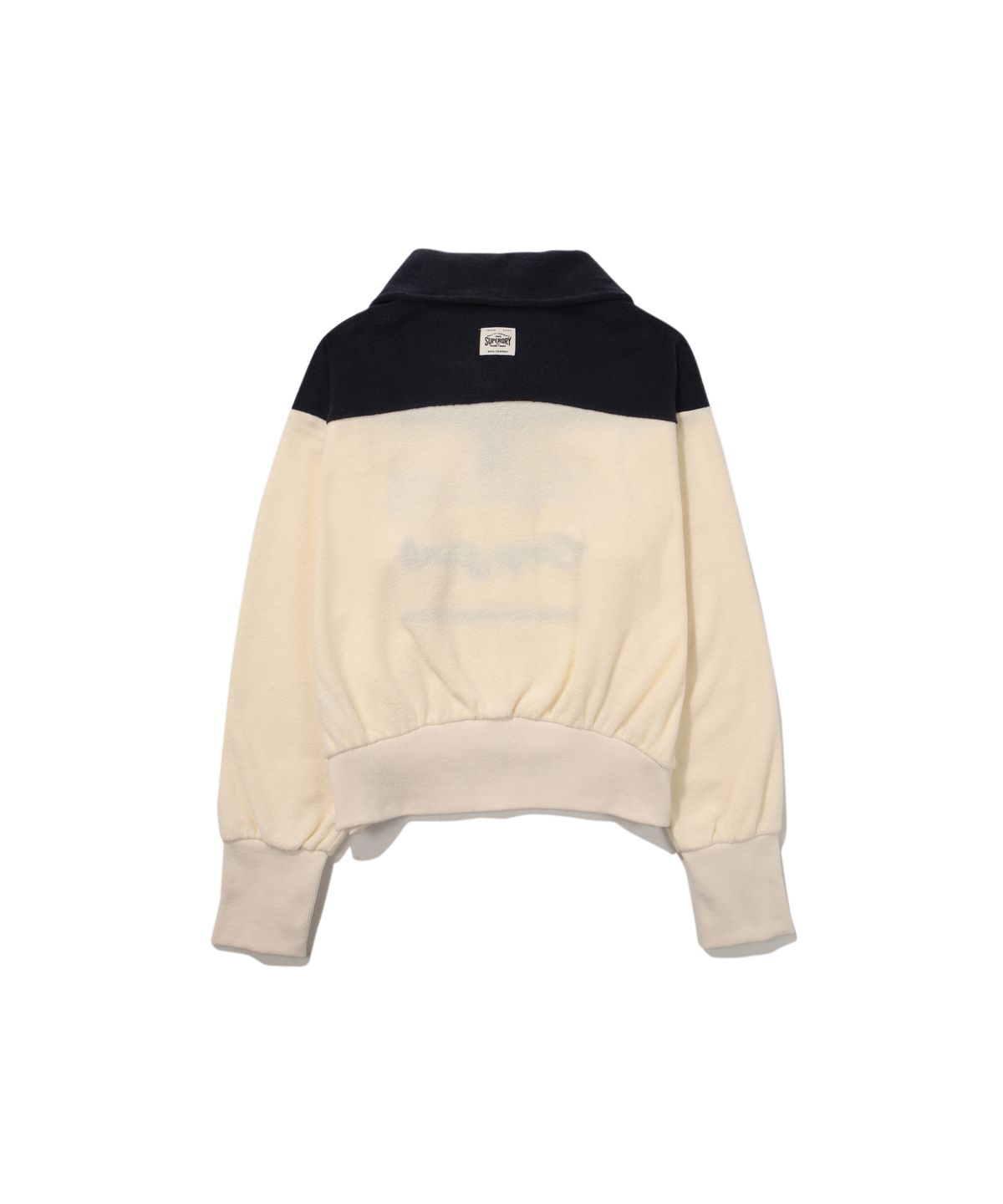 슈퍼드라이(SUPERDRY) W 캠프 크롭 하프 집업 맨투맨 아이보리