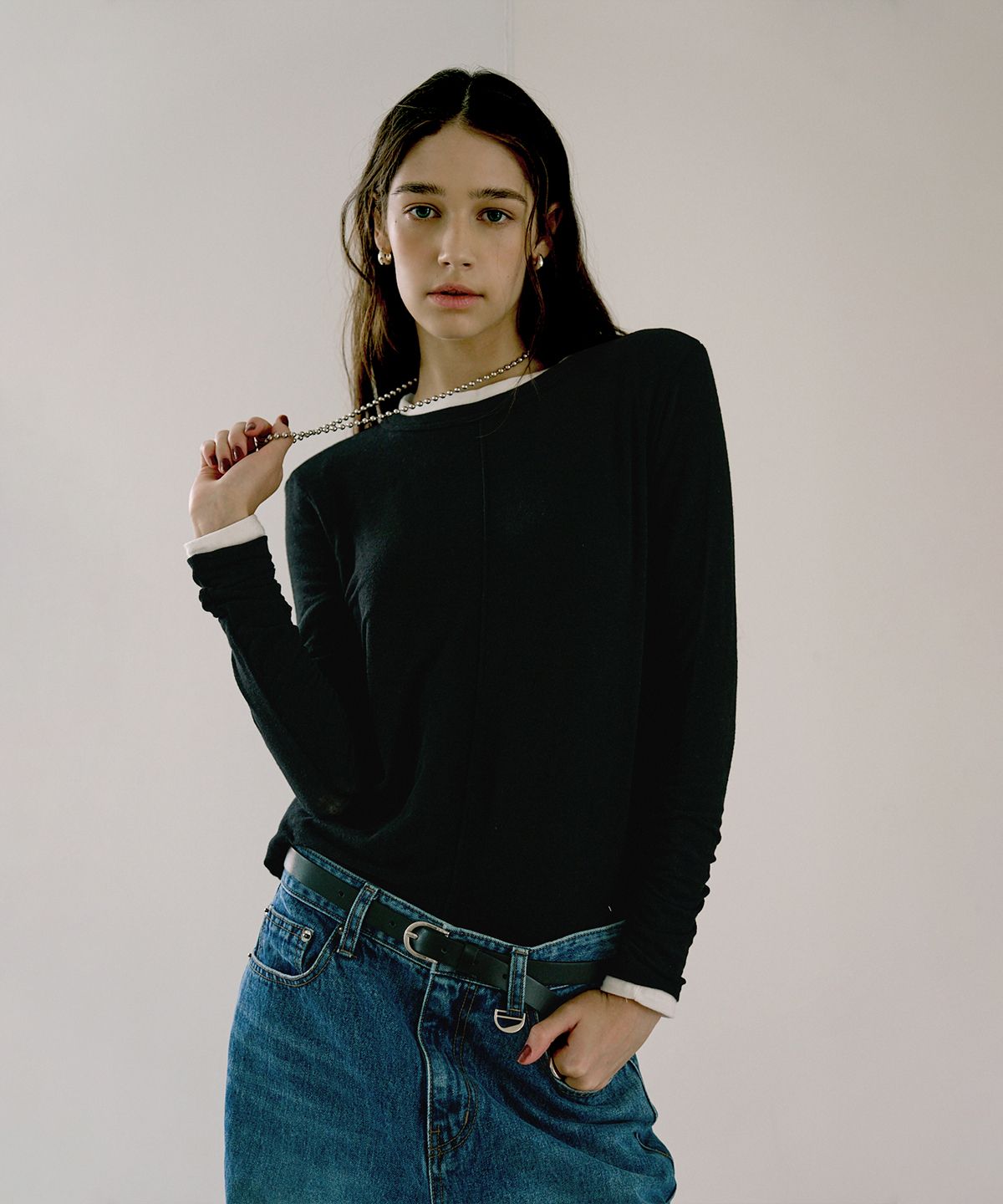 로브로브(LOVLOV) HEART PUNCHING LEATHER BELT