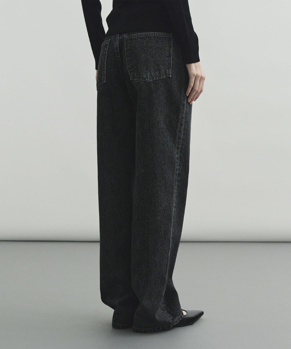 몽돌(MONGDOL) 스트레이트 AMC 데님진 블랙 MDPT056BLACK
