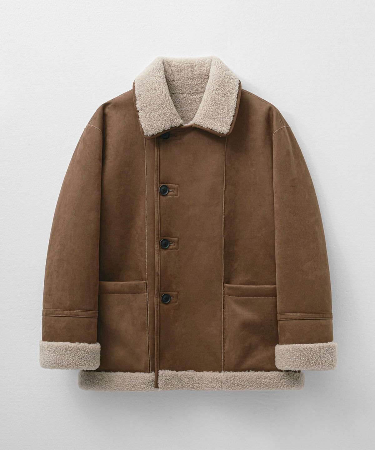 몽돌(MONGDOL) 리버시블 스웨이드 무스탕 브라운 MDJK038BROWN