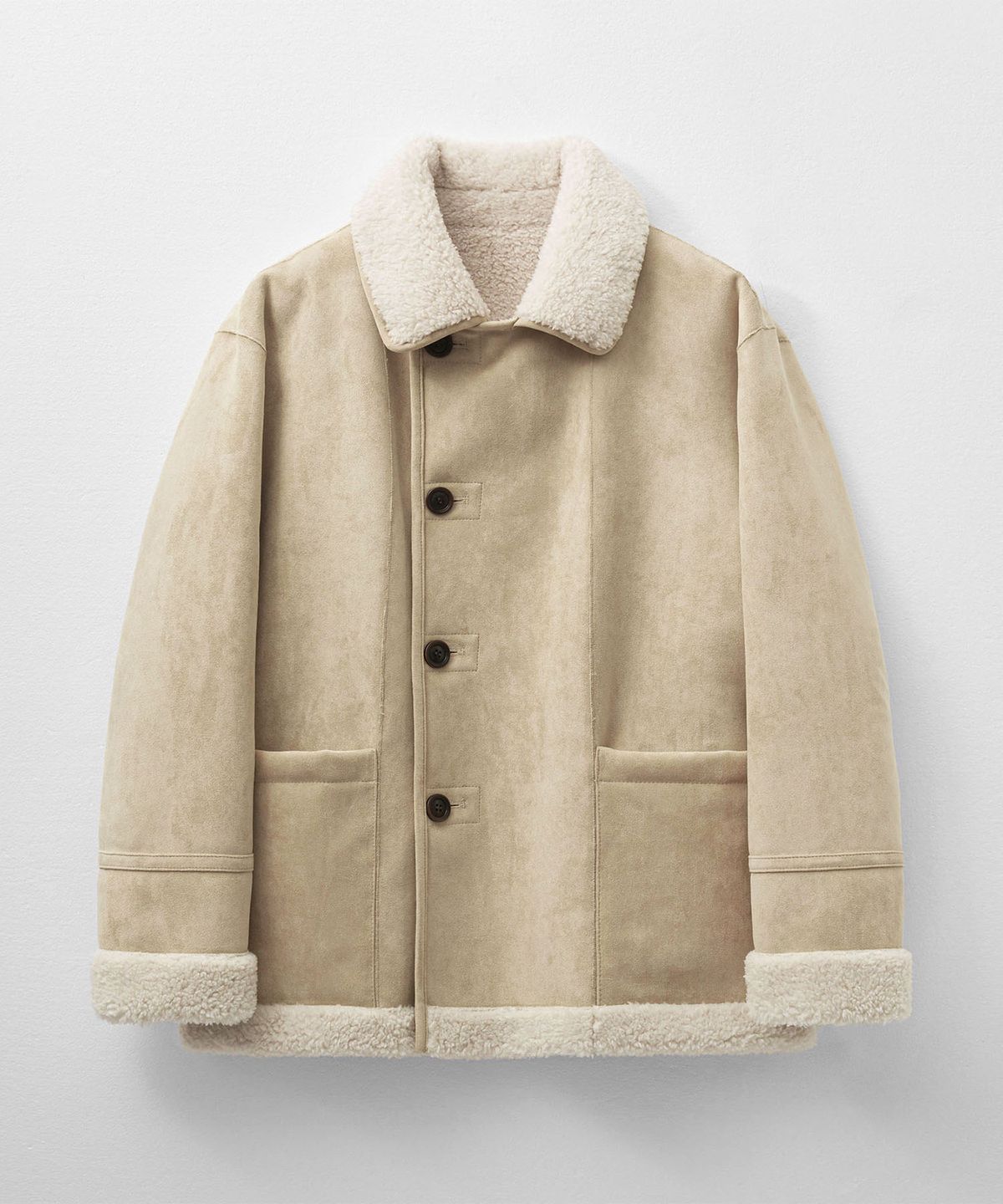 몽돌(MONGDOL) 리버시블 스웨이드 무스탕 베이지 MDJK038BEIGE