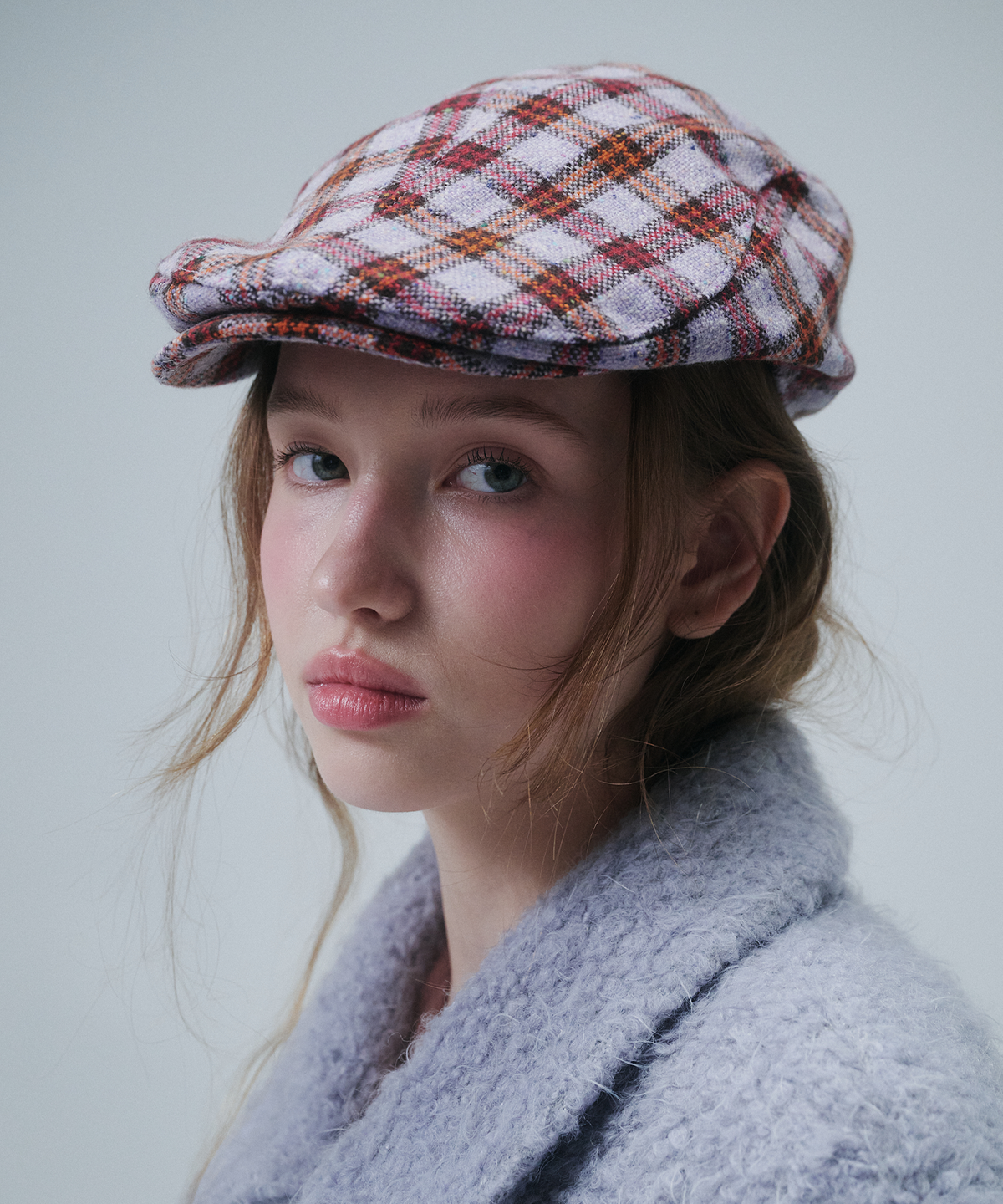 펀프롬펀(FUNFROMFUN) CHECK HUNTING CAP, VIOLET