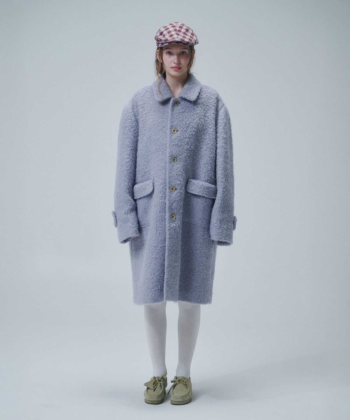 펀프롬펀(FUNFROMFUN) CHECK HUNTING CAP, VIOLET