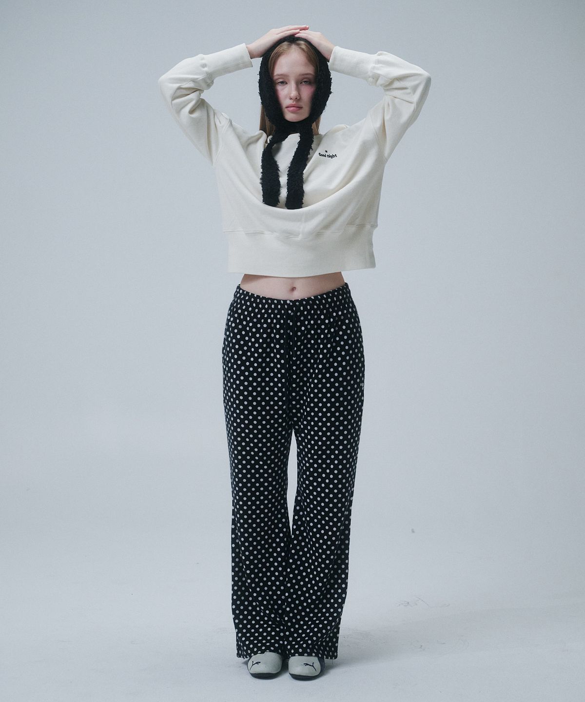 펀프롬펀(FUNFROMFUN) DOT BANDING PANTS _BLACK+WHITE