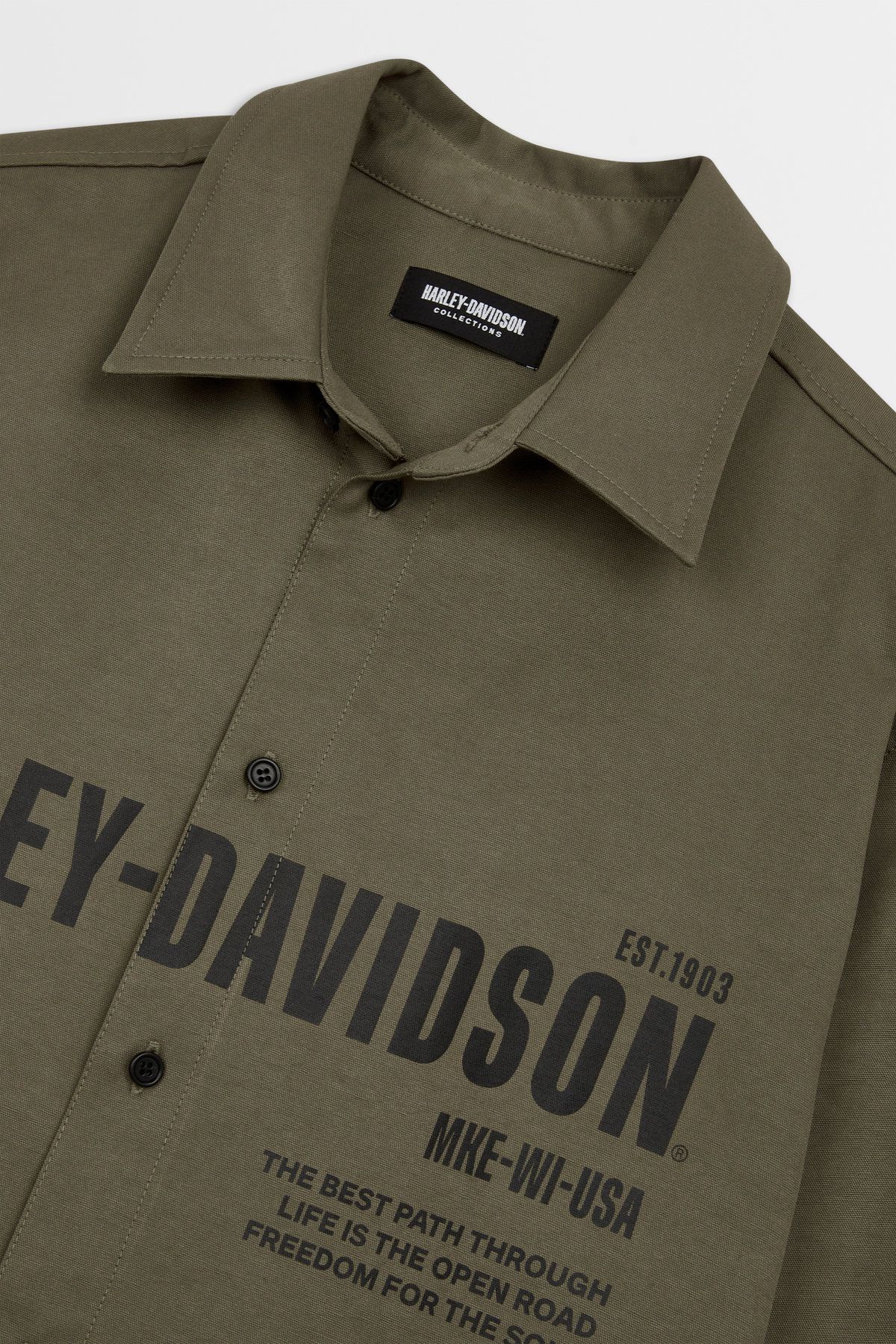 할리데이비슨 컬렉션스®(HARLEY-DAVIDSON COLLECTIONS®) HD 로고 프린트 셔츠_카키 HH14310201