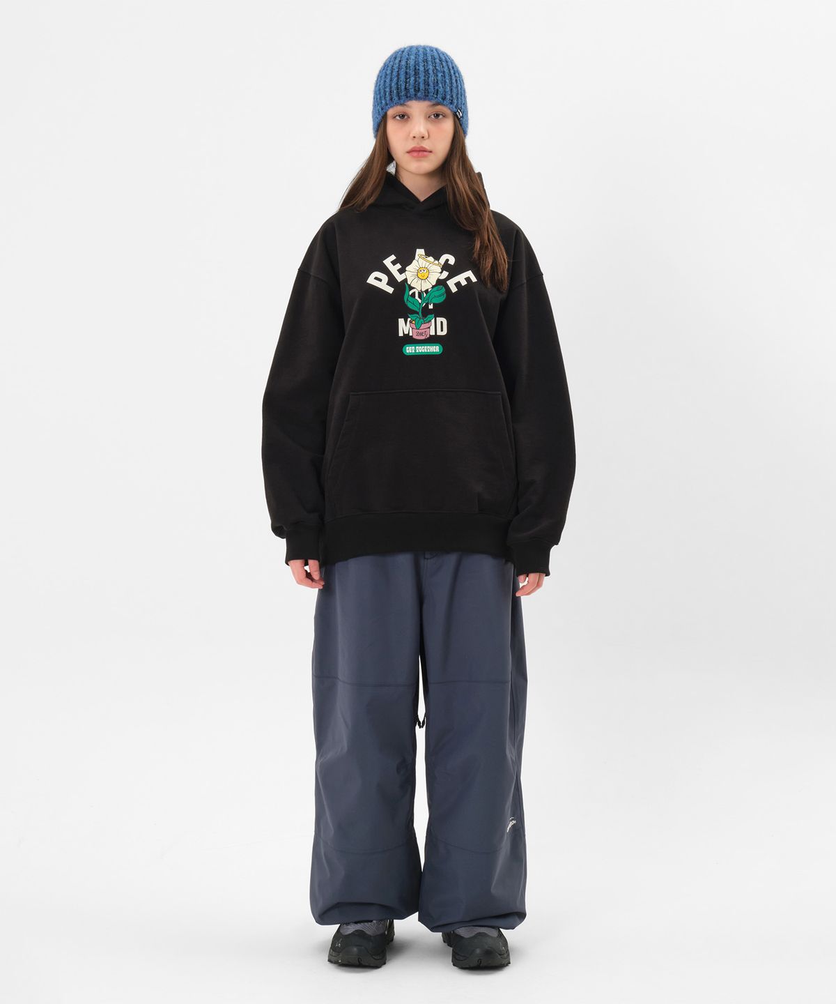 디미토(DIMITO) FLOWER HOODIE BLACK