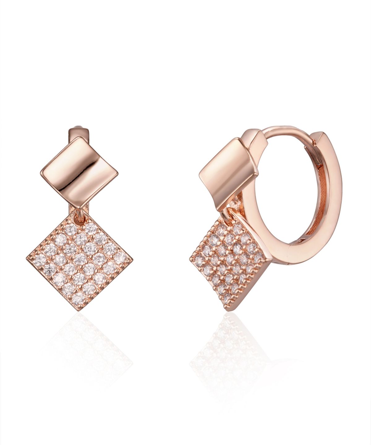 엘르주얼리(ELLEJEWELRY) 14K GF 파인 스퀘어 원터치 귀걸이 ELGPEE545