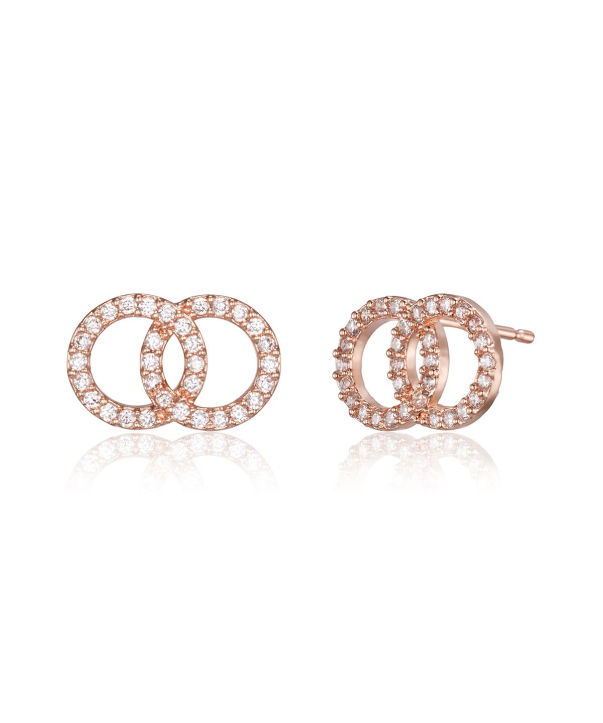 엘르주얼리(ELLEJEWELRY) 14K GF 투 써클 큐빅 귀걸이 ELGPEE540