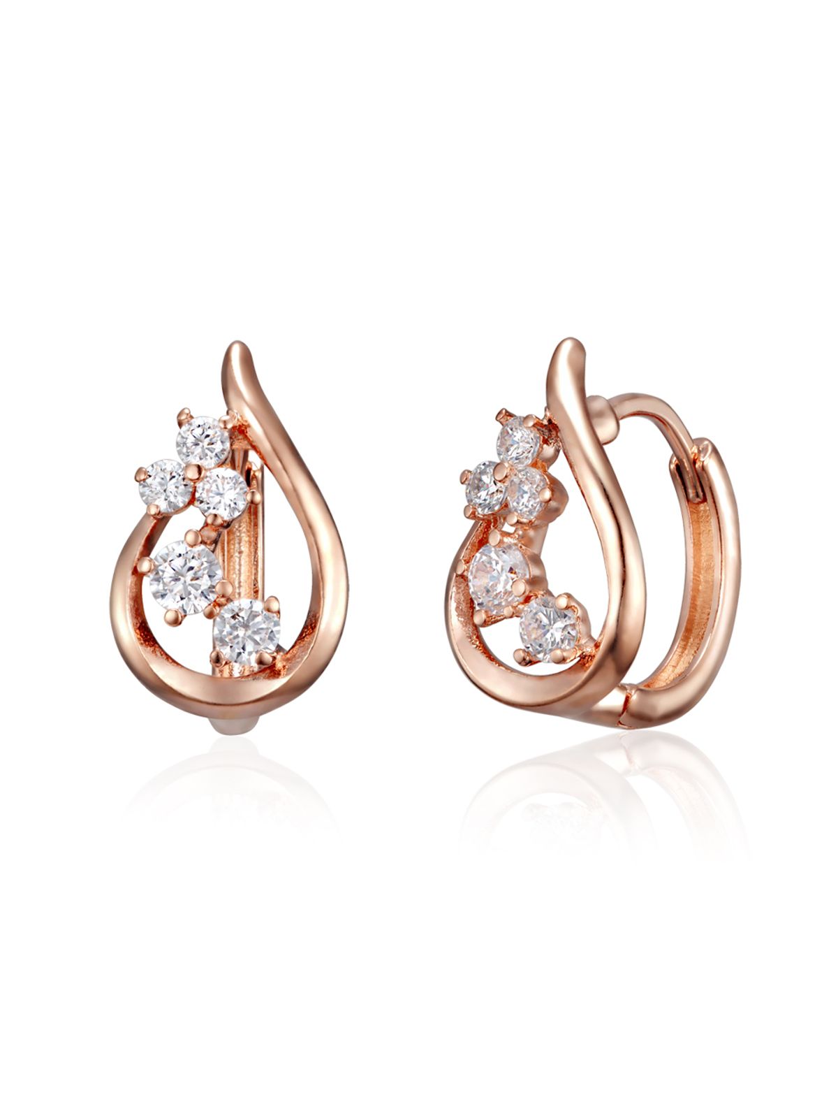 엘르주얼리(ELLEJEWELRY) 14K GF 물방울 원터치 큐빅 귀걸이 ELGPEE548