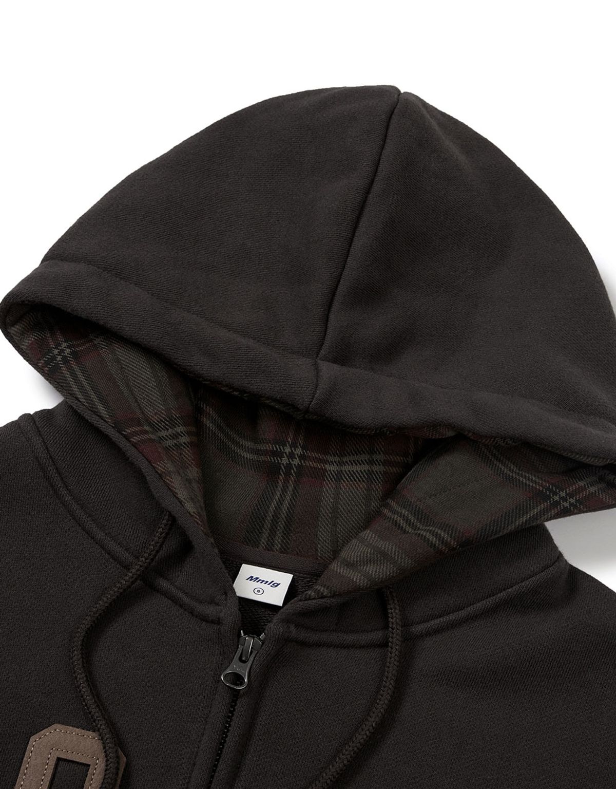 엠엠엘지(MMLG) [Mmlg] CHECK PATTERN HOOD ZIPUP (WOODY BROWN)