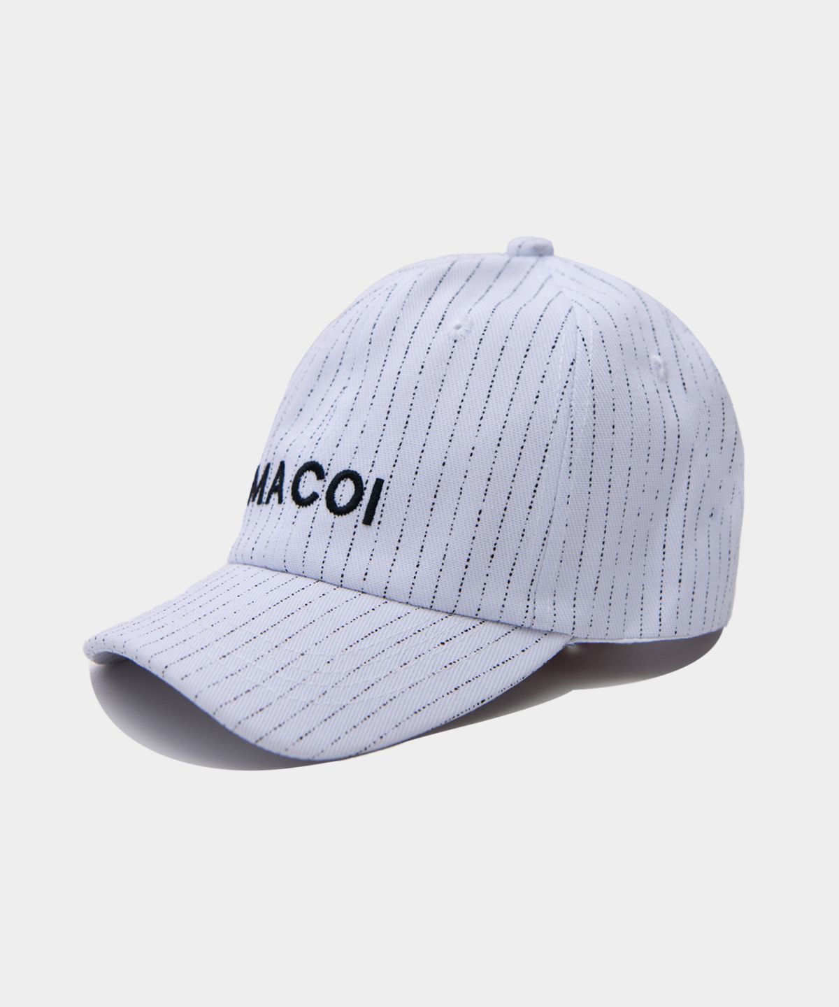 마코이(MACOI) 스트라이프 로고 볼캡 야구 모자 [화이트]