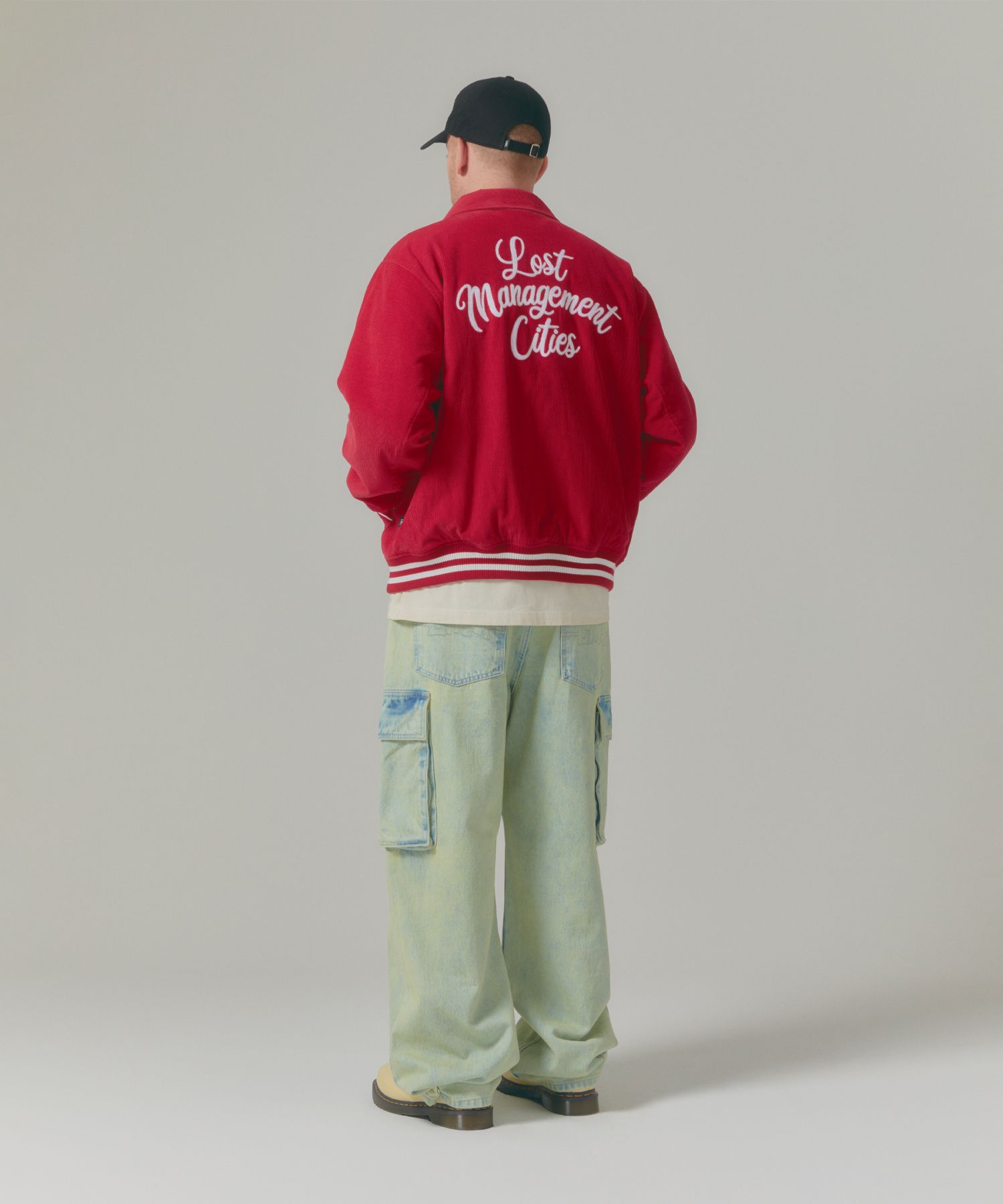 MUSINSA | LMC CORDUROY VARSITY JACKET red