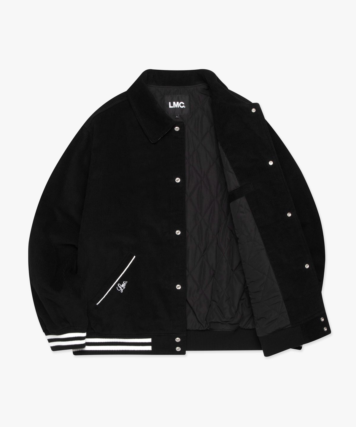 엘엠씨(LMC) CORDUROY VARSITY JACKET black