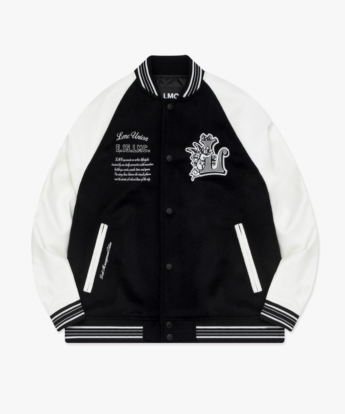엘엠씨(LMC) UNION ANGEL VARSITY JACKET black