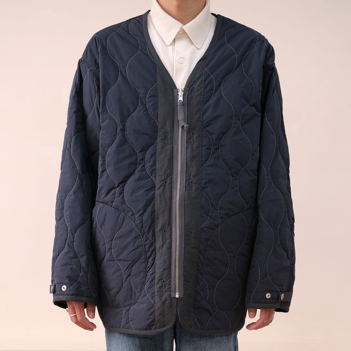 본로우(BONRROW) Reversible Liner Jacket_Ny/Ash