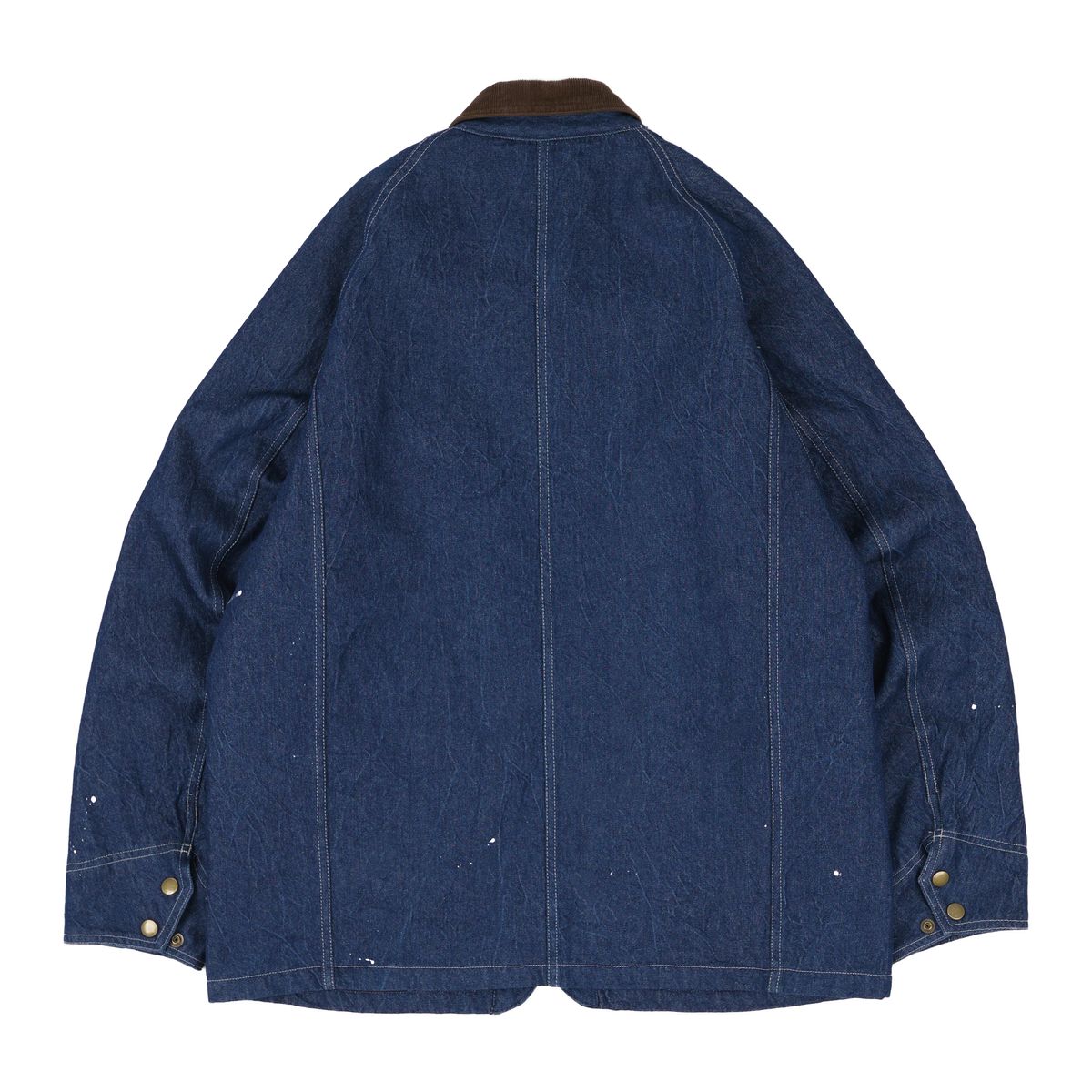 본로우(BONRROW) Padded Coverall Jacket_Crease Denim