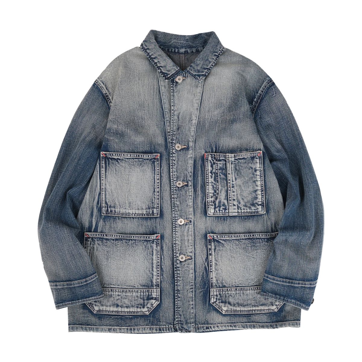 본로우(BONRROW) 40s Vintage Coverall Jacket_Bleach