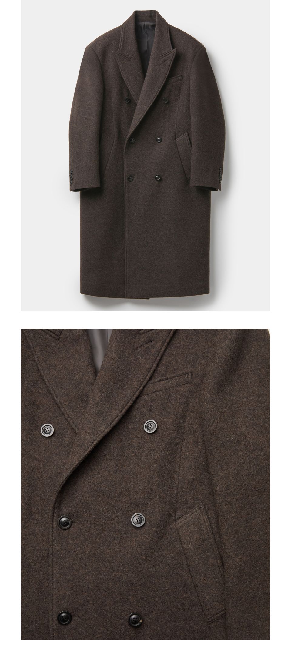 MUSINSA公式 | COOR バージンウールアルパカピークドラペルコート