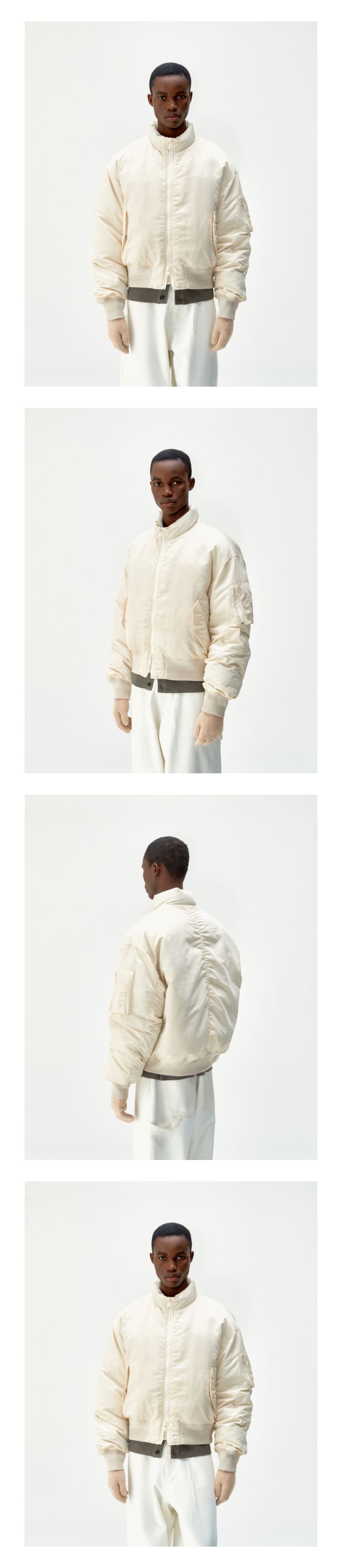 MUSINSA | COOR Stand Collar Neck Down Puffer (Cream Beige)