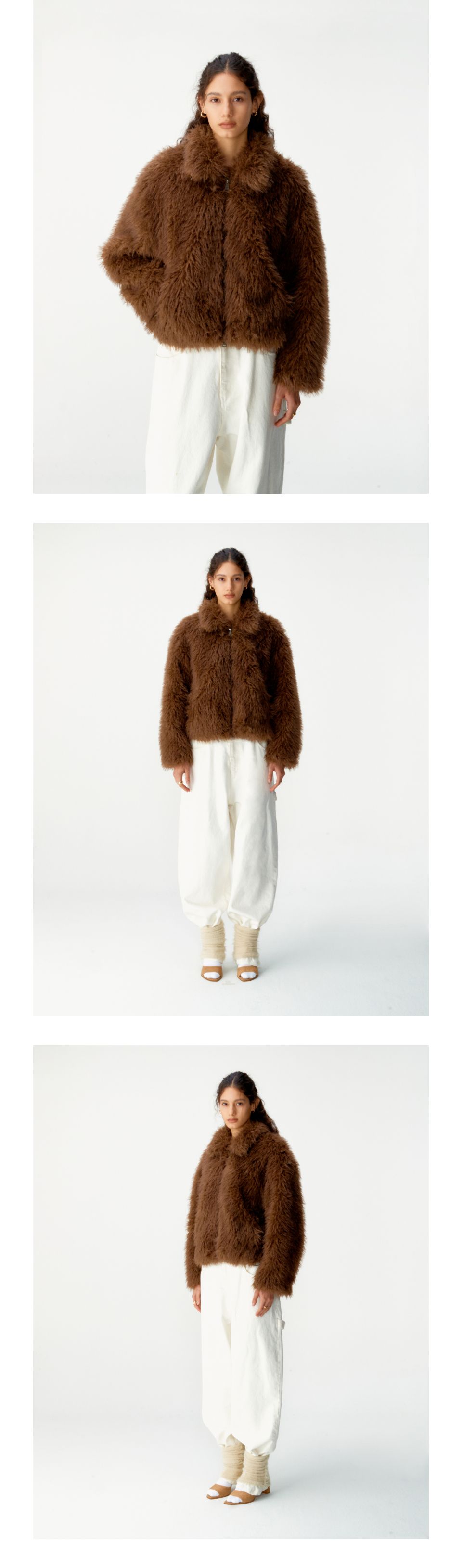 ジャケット・アウター coor Curly Fake Fur Crop Jumper (Brown) coor Curly Fake Fur Crop Jumper (Brown) - メルカリ