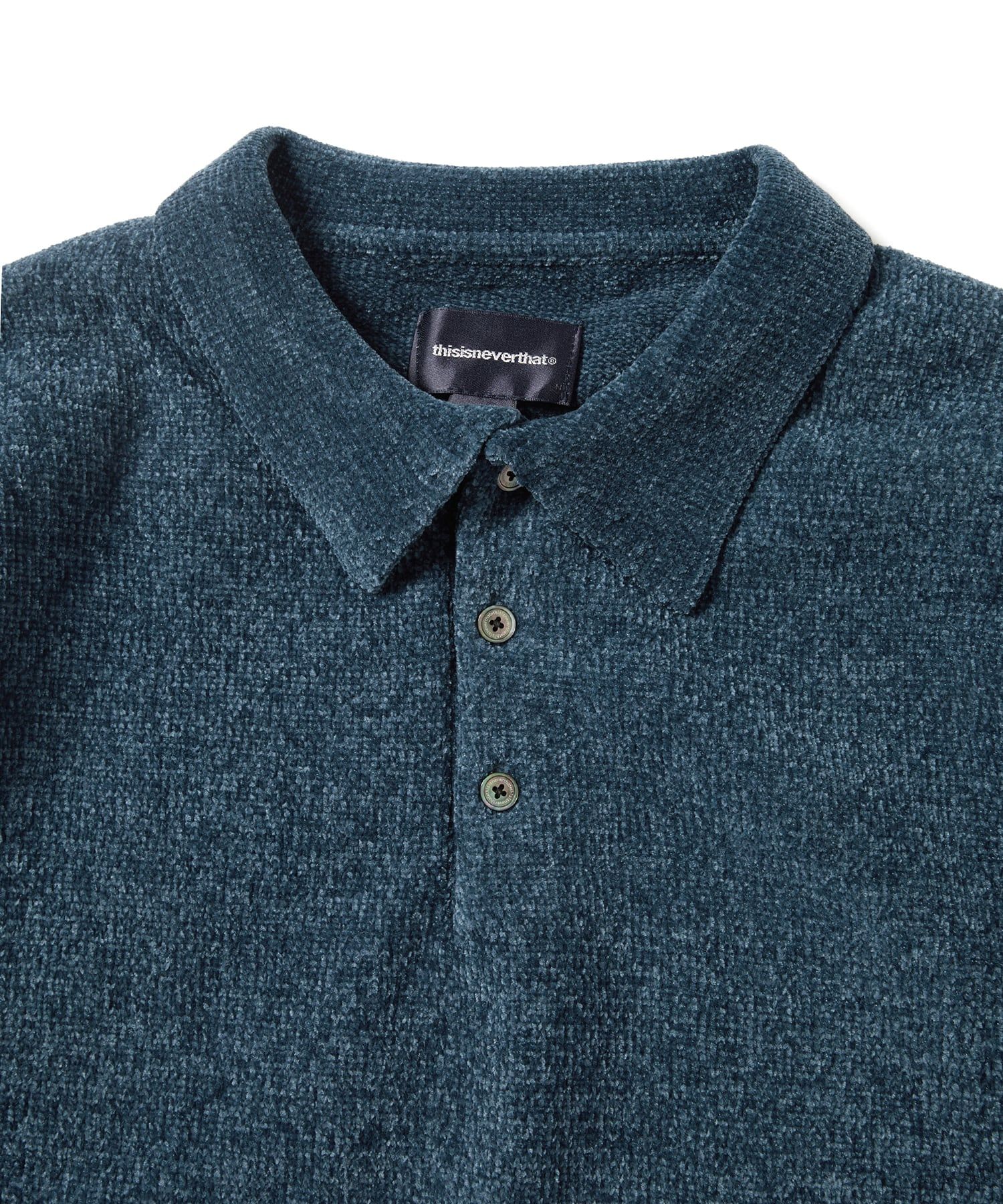 MUSINSA公式 | thisisneverthat Velvet Knit Polo Blue