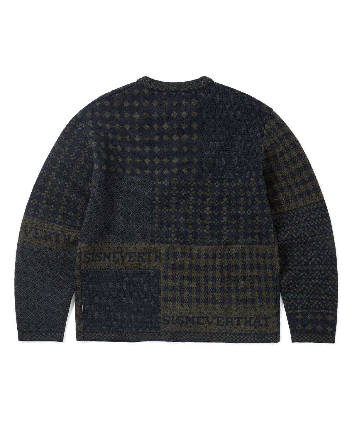 디스이즈네버댓(THISISNEVERTHAT) Block Knit L/S Top Navy