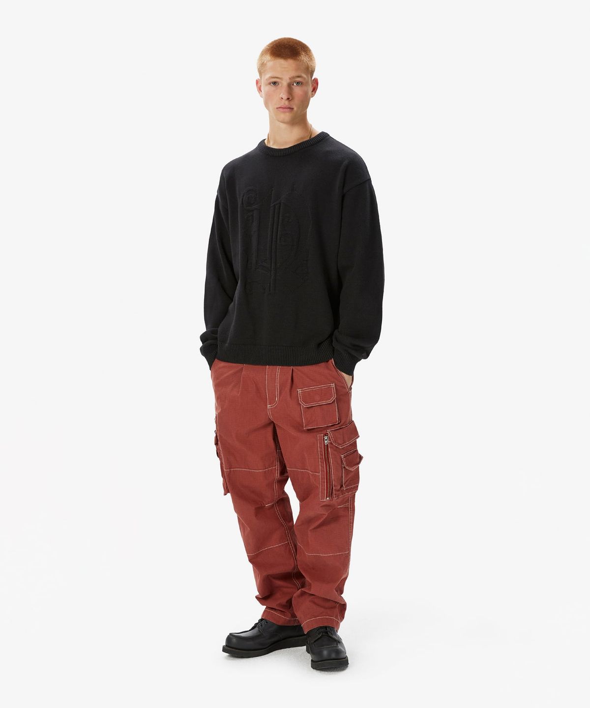 디스이즈네버댓(THISISNEVERTHAT) (FW24) Fortuna N-Logo Sweater Black