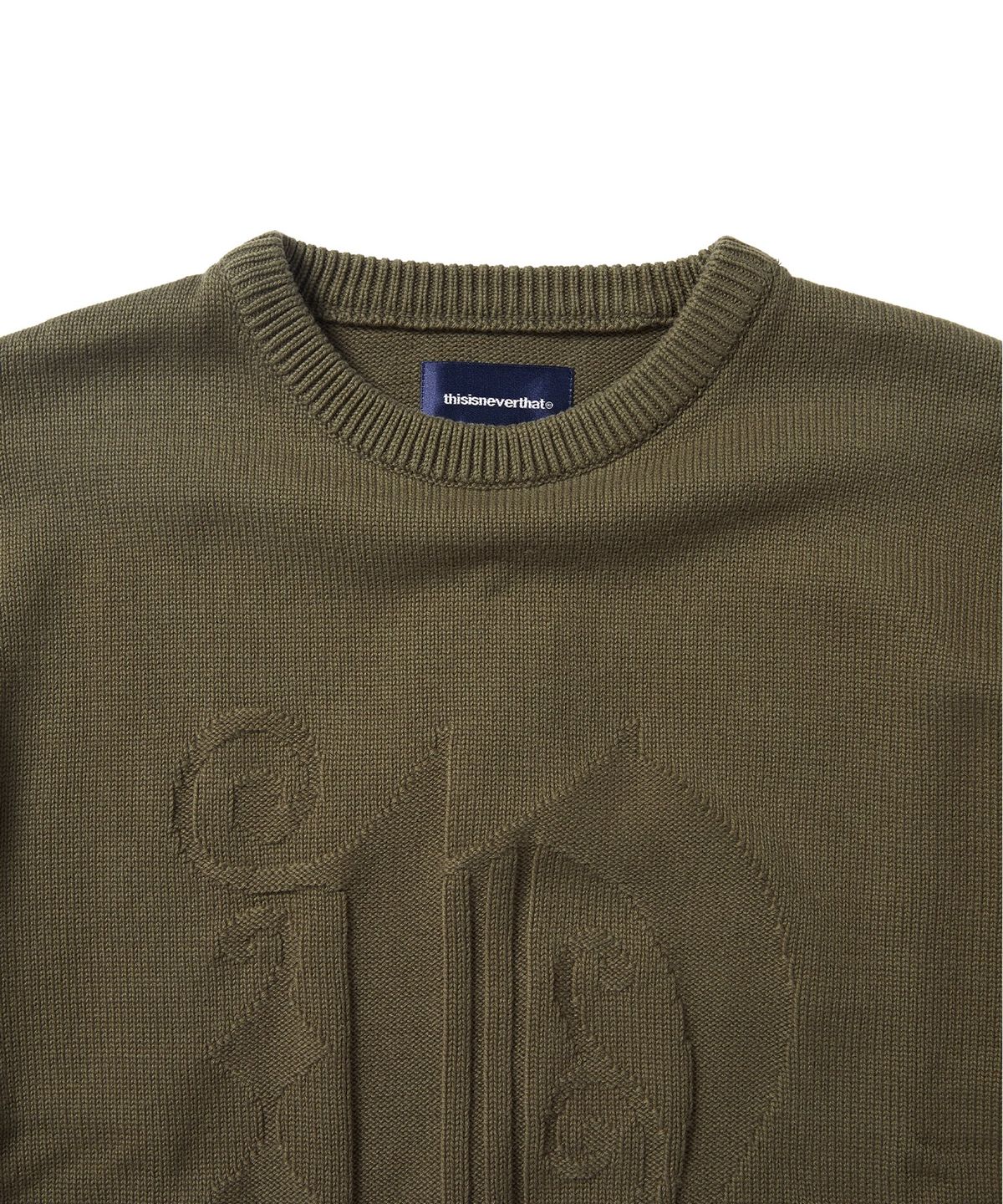 디스이즈네버댓(THISISNEVERTHAT) Fortuna N-Logo Sweater Olive